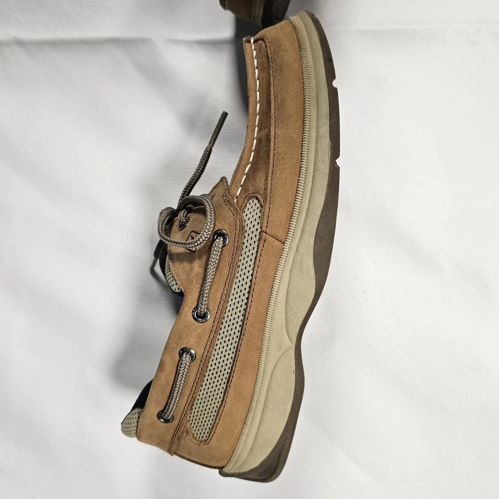 Sperry Top Sider Womens 6.5 Tan Leather Mesh Boat Shoes Casual‎